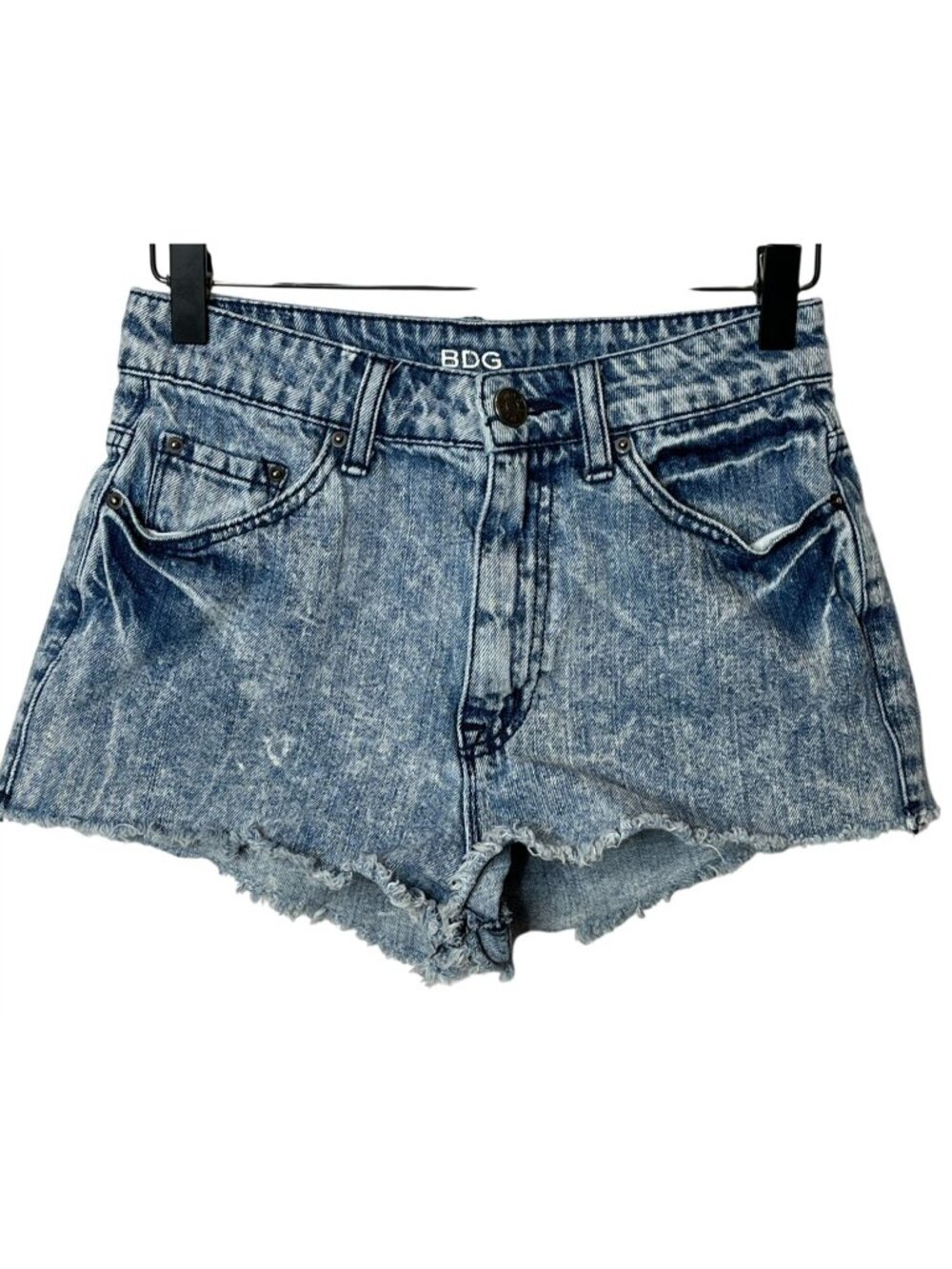 BDG High Rise Cheeky Denim Shorts Women Size 27 Blue Cutoff